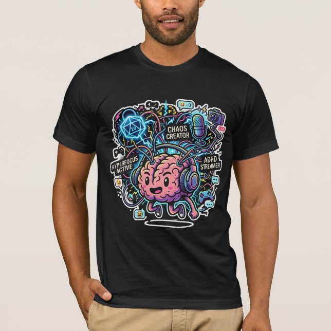 Camiseta Capuz Ondas Cerebrais do Streamer (Frente)