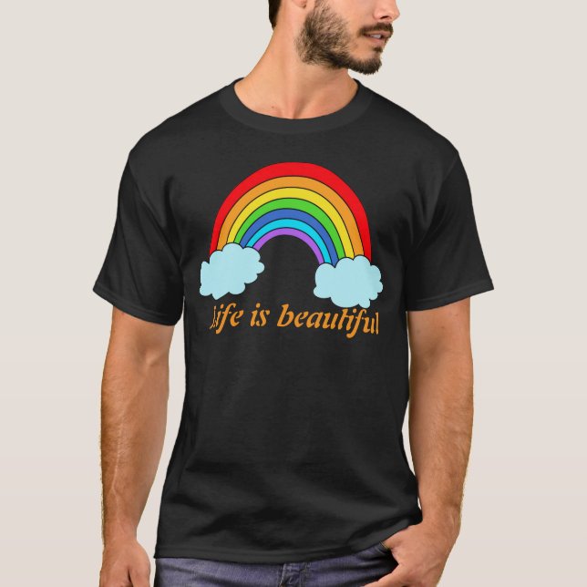 Camiseta Capuz Personalizado Arco-Íris | Nome & Citação Per (Frente)