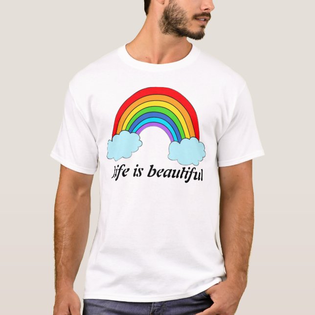 Camiseta Capuz Personalizado Arco-Íris | Nome & Citação Per (Frente)
