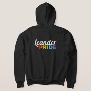 Camiseta capuz preto com zíper frontal Leander Pride