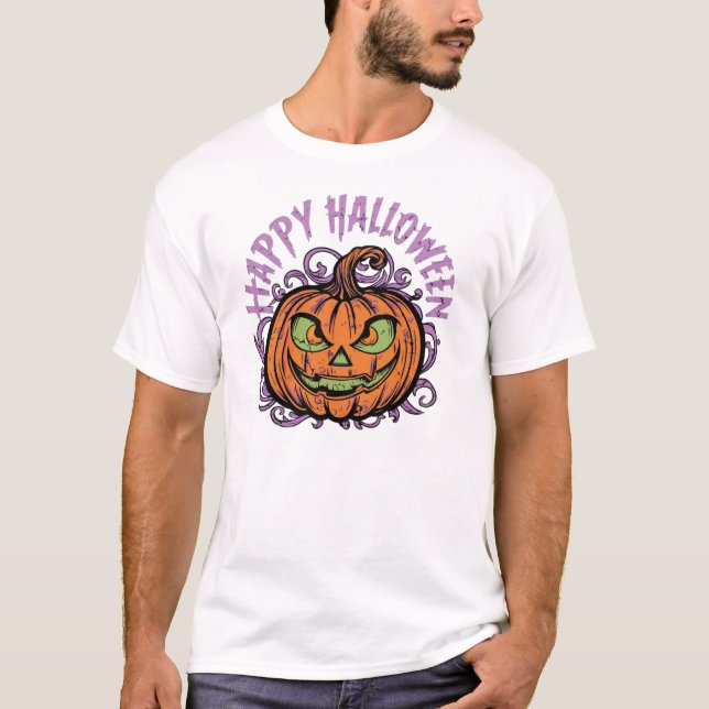 Camiseta / capuzes feliz design de halloween (Frente)