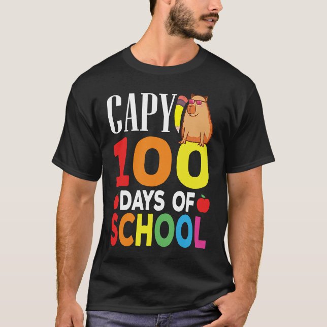 Camiseta Capy 100 Days Of School Teacher Capybara (Frente)