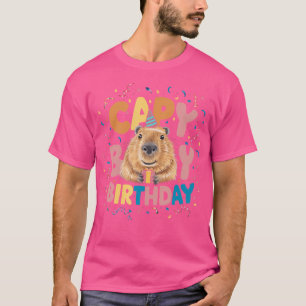 Camiseta Capy Aniversário Engraçado Capybara Bday Engraçado