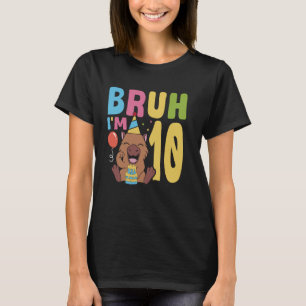 Camiseta Capy Birthday Bruh, tenho 10 anos de Capybara 10º 