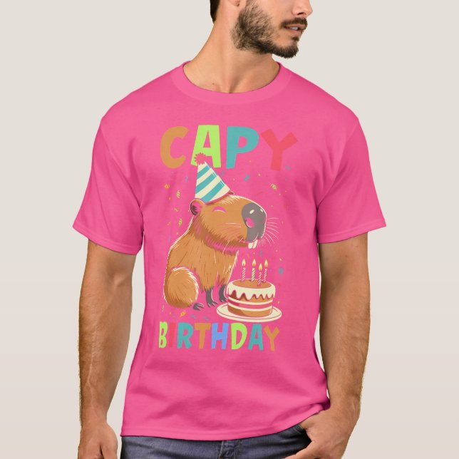 Camiseta Capy Birthday Funny Capybara Animal Boys Girls Bi (Frente)