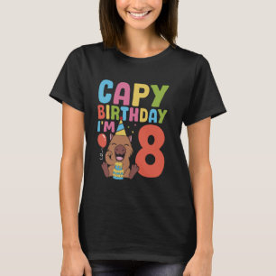 Camiseta Capy Birthday, sou 8 Capybara 8º Aniversário Decor