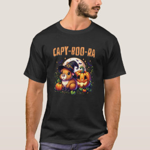 Camiseta Capy-Boo-Ra Capivara Bruxa Jack-o-Lantern Abóbora
