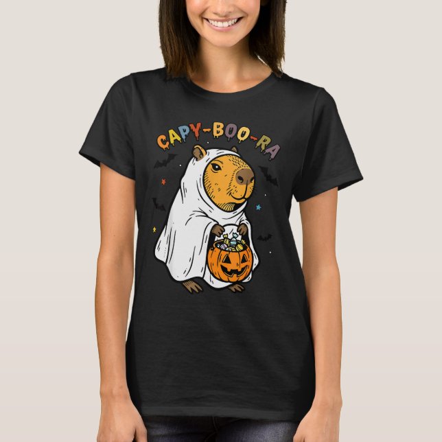 Camiseta Capy-boo-ra Cappy Halloween Funny Capybara Costume (Frente)