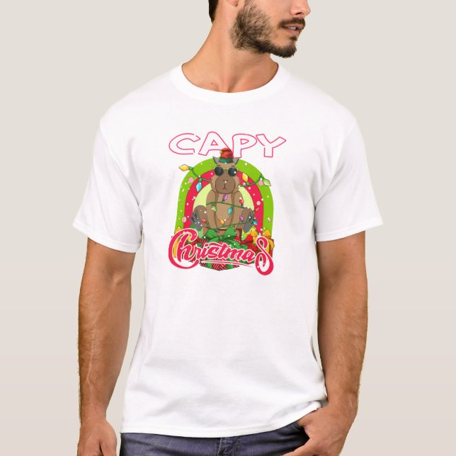Camiseta Capy Christmas Funny capybara Funny Natal (Frente)