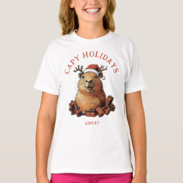 Camiseta Capy Holidays Fúria Bonita Capybara Feliz Natal