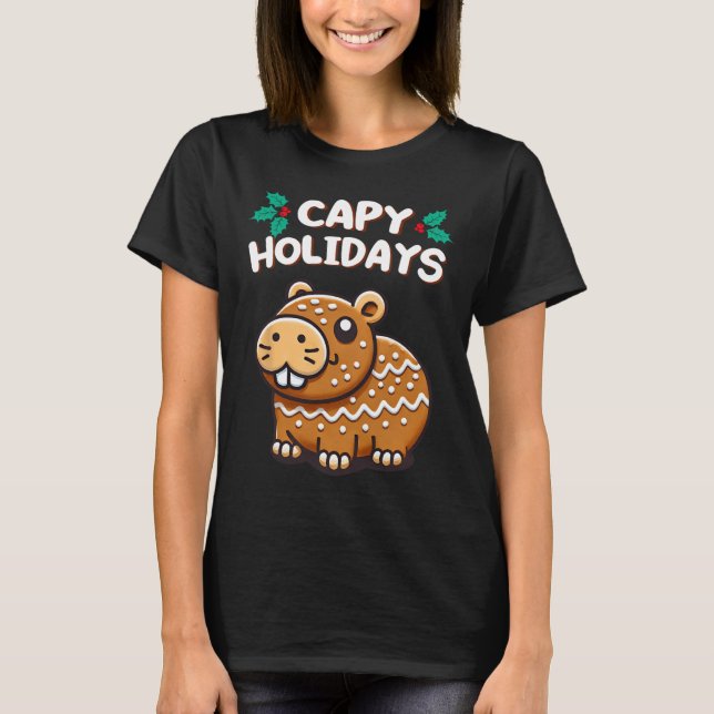 Camiseta Capy Holidays Natal Baking Gingercake Cookie (Frente)
