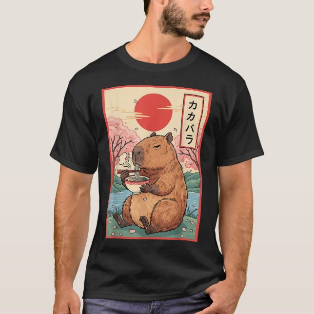 Camiseta Capy Japonês Capy Anime Ramen Kawaii (Frente)