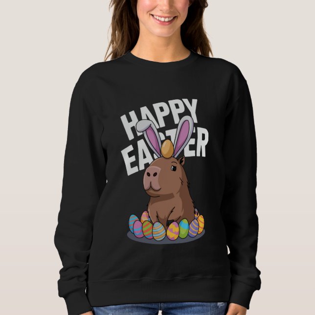 Camiseta Capy Páscoa Funny Capybara Cute Boys Raparigas Kid (Frente)