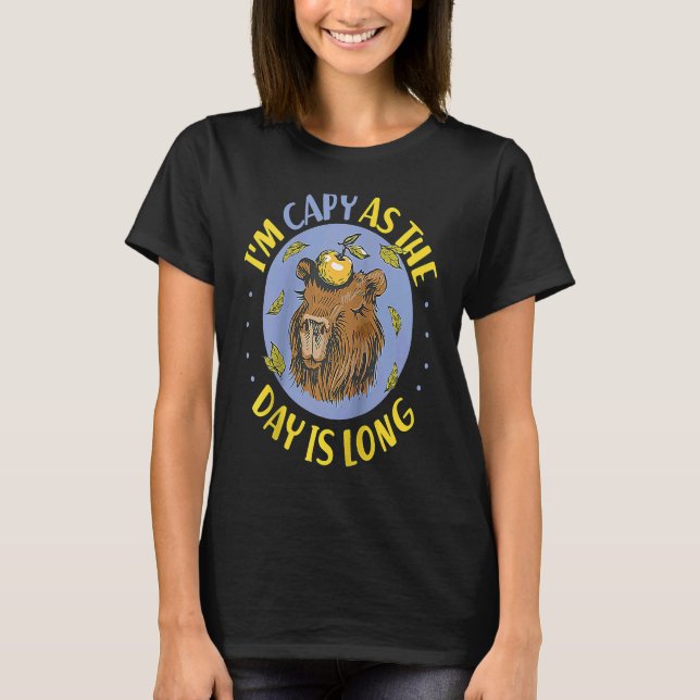Camiseta Capy, sou Capy, pois o dia é Longa Raglan Baseba (Frente)