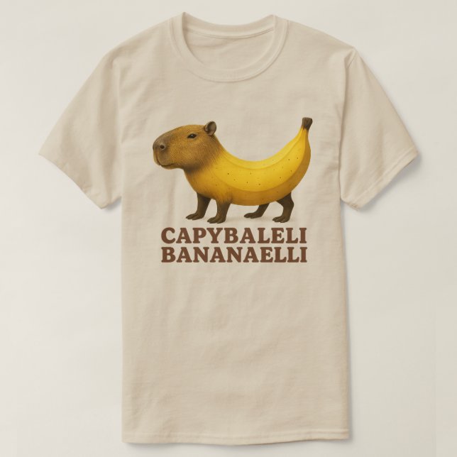 Camiseta Capybaleli Bananaelli - Italiano Brainrot Banana C (Frente do Design)