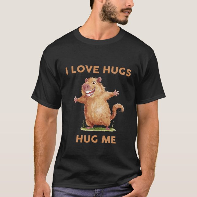 Camiseta Capybara adora abraçar-se (Frente)