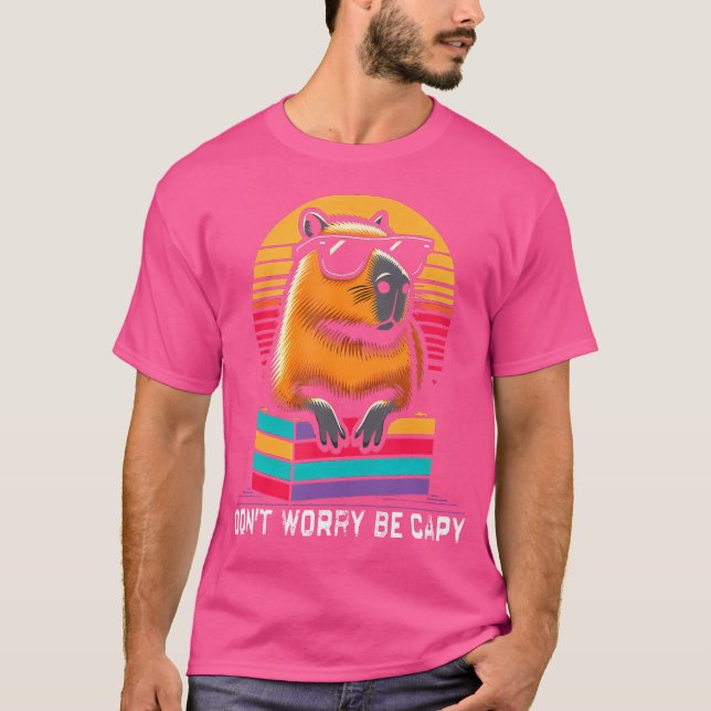 Camiseta Capybara Amantes Não Se Preocupe De Ser Capy Funny (Frente)