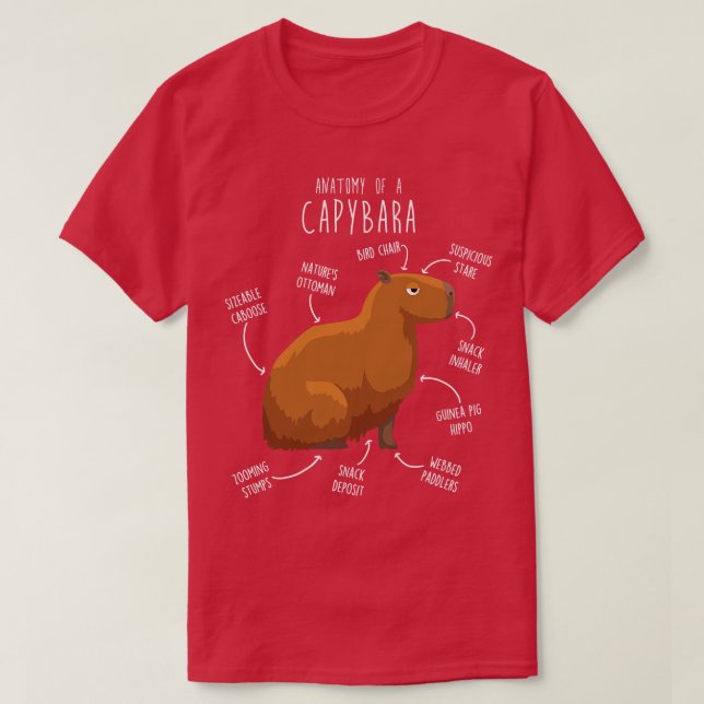Camiseta Capybara Anatomy 1 (Frente do Design)
