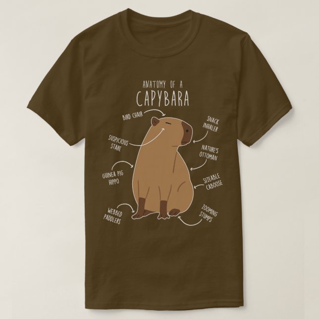 Camiseta Capybara Anatomy 3 (Frente do Design)