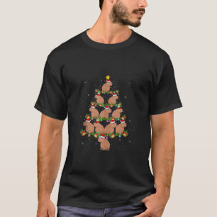 Camiseta Capybara Animal Xmas Lights Papais noeis Capybara 