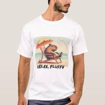 Capybara at beach says: Relax, Fluffy