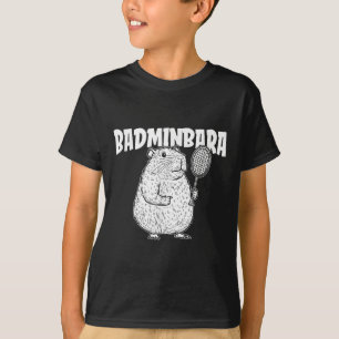 Camiseta Capybara Badminton Shuttle - Jogadora Racket Badmi
