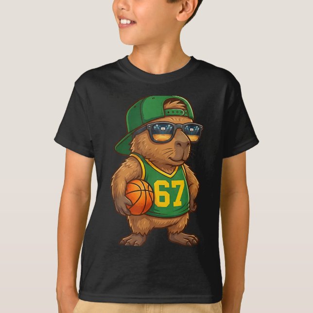 Camiseta Capybara Basketball 67 Gen Alpha Slang Srts Men Bo (Frente)