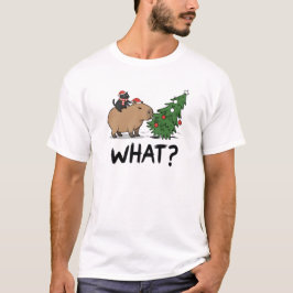 Camiseta Capybara Black Cat Christmas WHAT Meme Gift