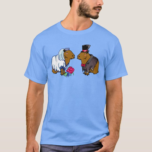 Camiseta Capybara Bride & Groom - Exposição de Casamento de (Frente)