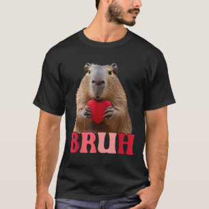 Camiseta Capybara Bruh Meme Engraçado Dizendo Adoltos Valen