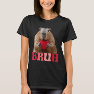 Camiseta Capybara Bruh Meme Engraçado Dizendo Adoltos Valen