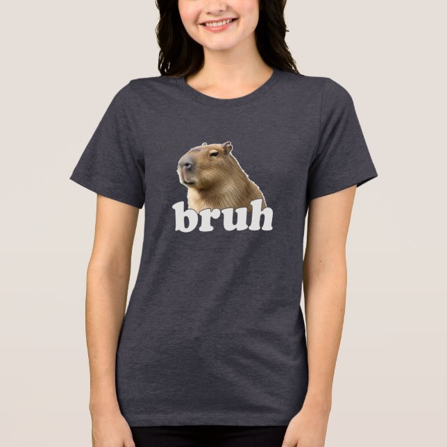 Camiseta Capybara Bruh Meme Shirt Funny Animal Tee (Frente)