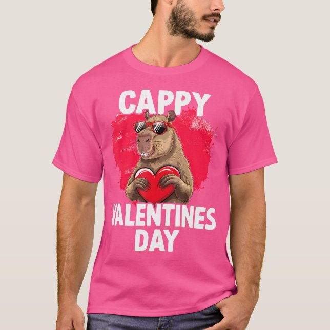 Camiseta Capybara Cappy Dia de os namorados (Frente)
