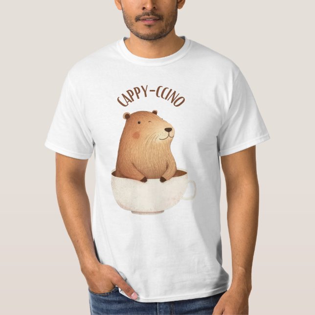 Camiseta Capybara Cappyccino Divertido (Frente)
