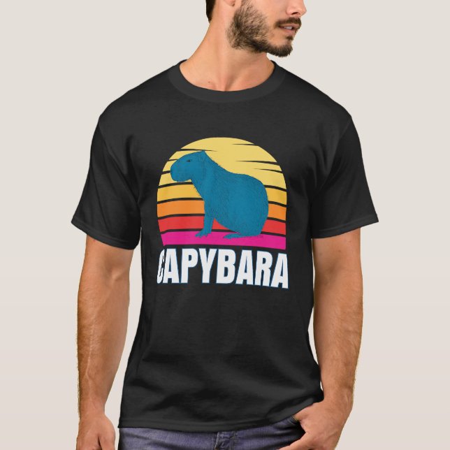 Camiseta Capybara Capybara Rodent Pet Animal Sunset (Frente)