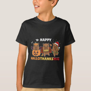 Camiseta Capybara Christmas Halloween Figurume Happy Hallot