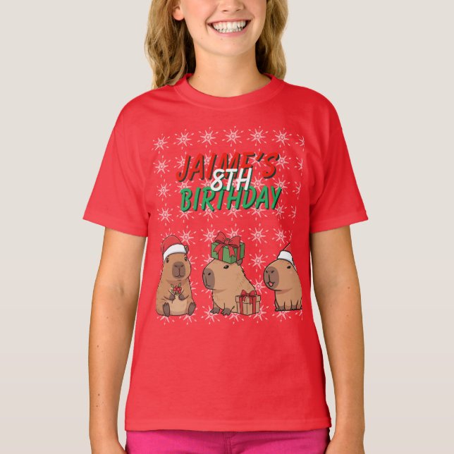 Camiseta Capybara Christmas Holiday Birthday (Frente)