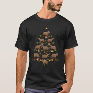 Camiseta Capybara Christmas Tree Gift Engraçado Capyb
