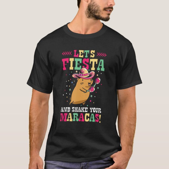 Camiseta Capybara Cinco de Mayo Sombrero Mariachi Fiesta Me (Frente)