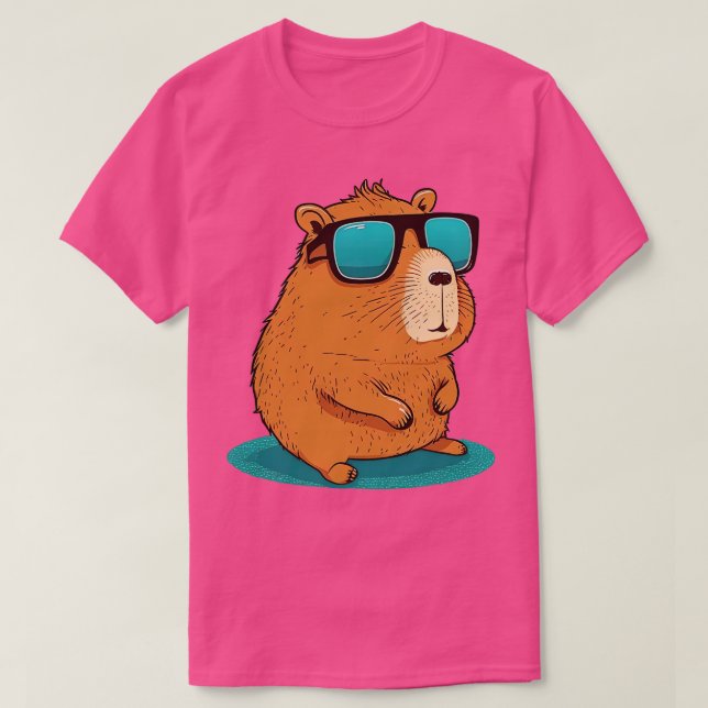 Camiseta Capybara com óculos de sol 6 (Frente do Design)