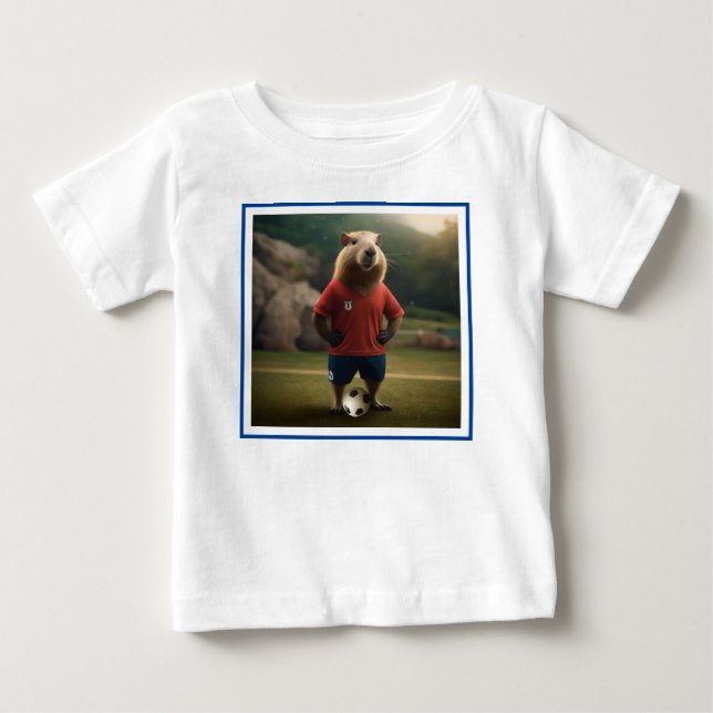 Camiseta "Capybara com Ponta de Goal: A Estrela de Futebol  (Frente)