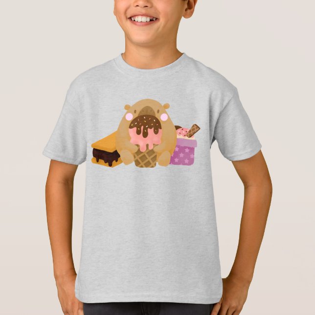Camiseta Capybara com Sorvete (Frente)