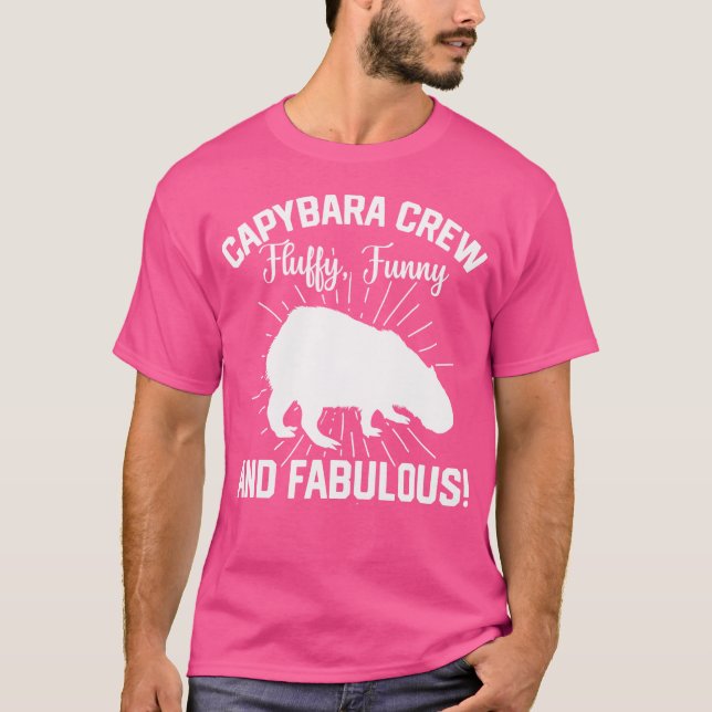 Camiseta Capybara Crew Fluffy Engraçado E Fabulosa Capybara (Frente)