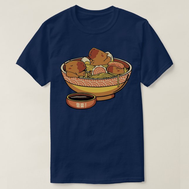 Camiseta Capybara Cute Ramen por Tobe Fonseca (Frente do Design)