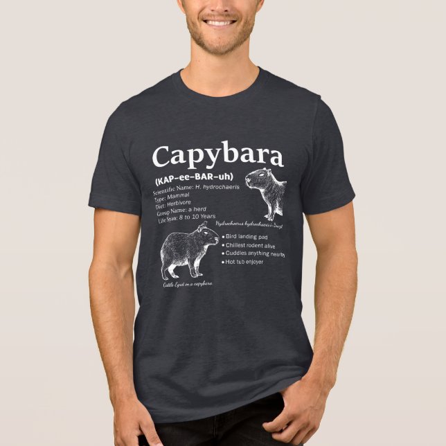 Camiseta Capybara Definition Shirt White Text Funny Animal  (Frente)