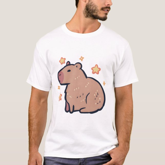 Camiseta Capybara Delight � Cute Animal Art (Frente)