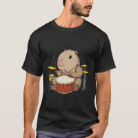 Capybara Drummer Jogando Drums Rodents Funny Capyb