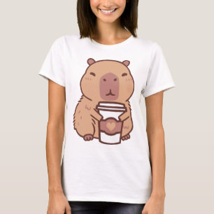 Camiseta Capybara e Café Cappuccino Lover