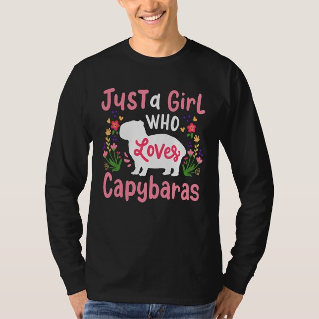 Camiseta Capybara É Uma Menina Que Ama Capybaras (Frente)