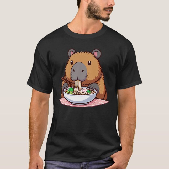 Camiseta Capybara Eating Ramen (Frente)